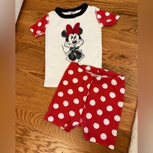 Hanna Andersson Toddler Disney Minnie Mouse Dot Short John Pajama Set 85cm 2T